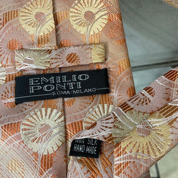 Vintage Emilio Ponti Roma Milano Hand Sewn 100% Silk Mod jacquard Necktie 59” - Picture 3 of 7